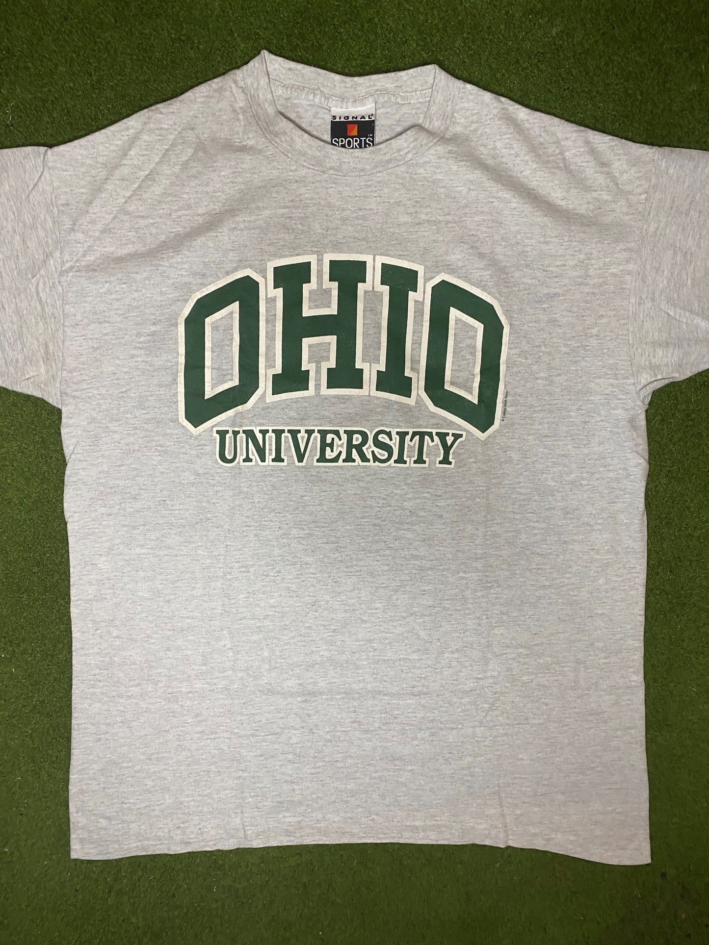 90s Ohio Bobcats - Double Sided - Vintage College T-Shirt (Large)