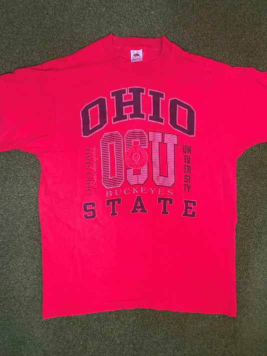 90s Ohio State Buckeyes - Vintage College Tee Shirt (XL)