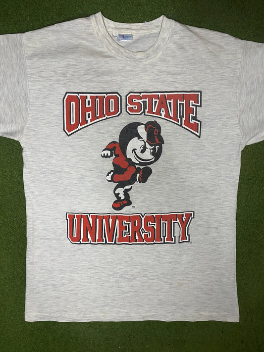 90s Ohio State Buckeyes - Vintage College T Shirt (Large) - Gametime Vintage