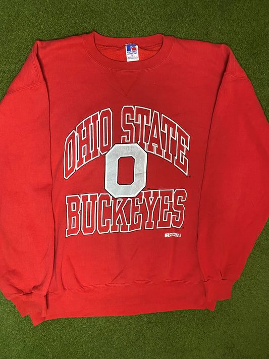 90s Ohio State Buckeyes - Vintage College Crewneck Sweatshirt (XL)
