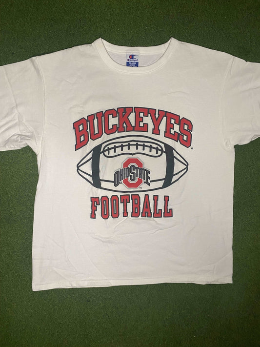 90s Ohio State Buckeyes - Vintage College Football Tee Shirt (XL)