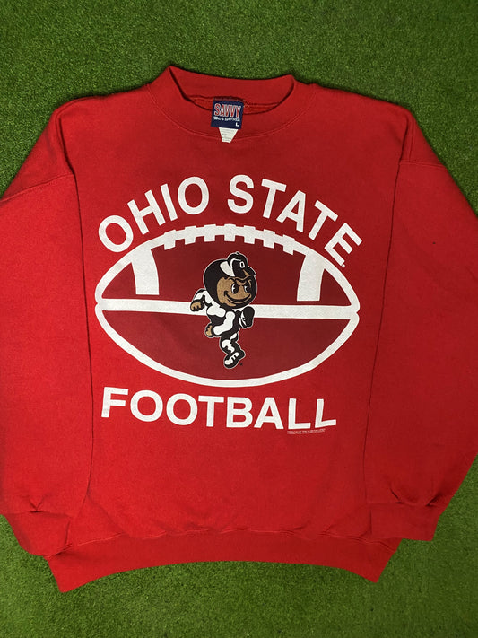 90s Ohio State Buckeyes - Vintage College Football Sweatshirt (Large)