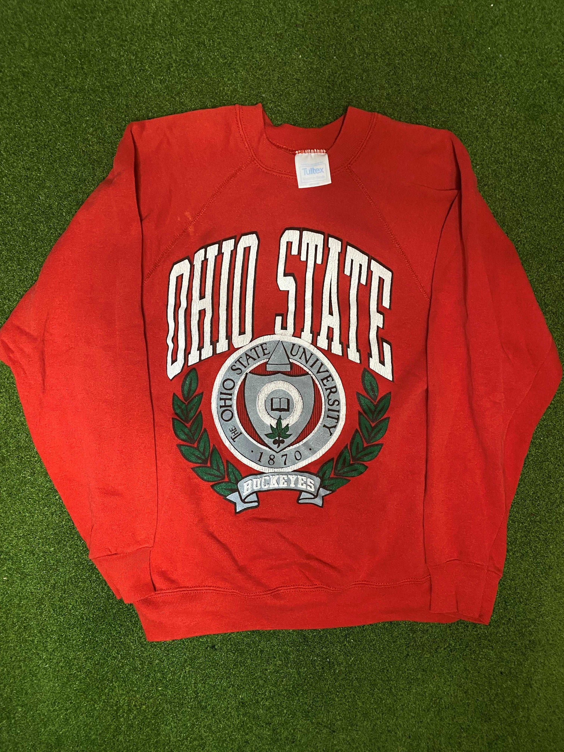 90s Ohio State Buckeyes - Vintage University Crewneck Sweatshirt (Medium)