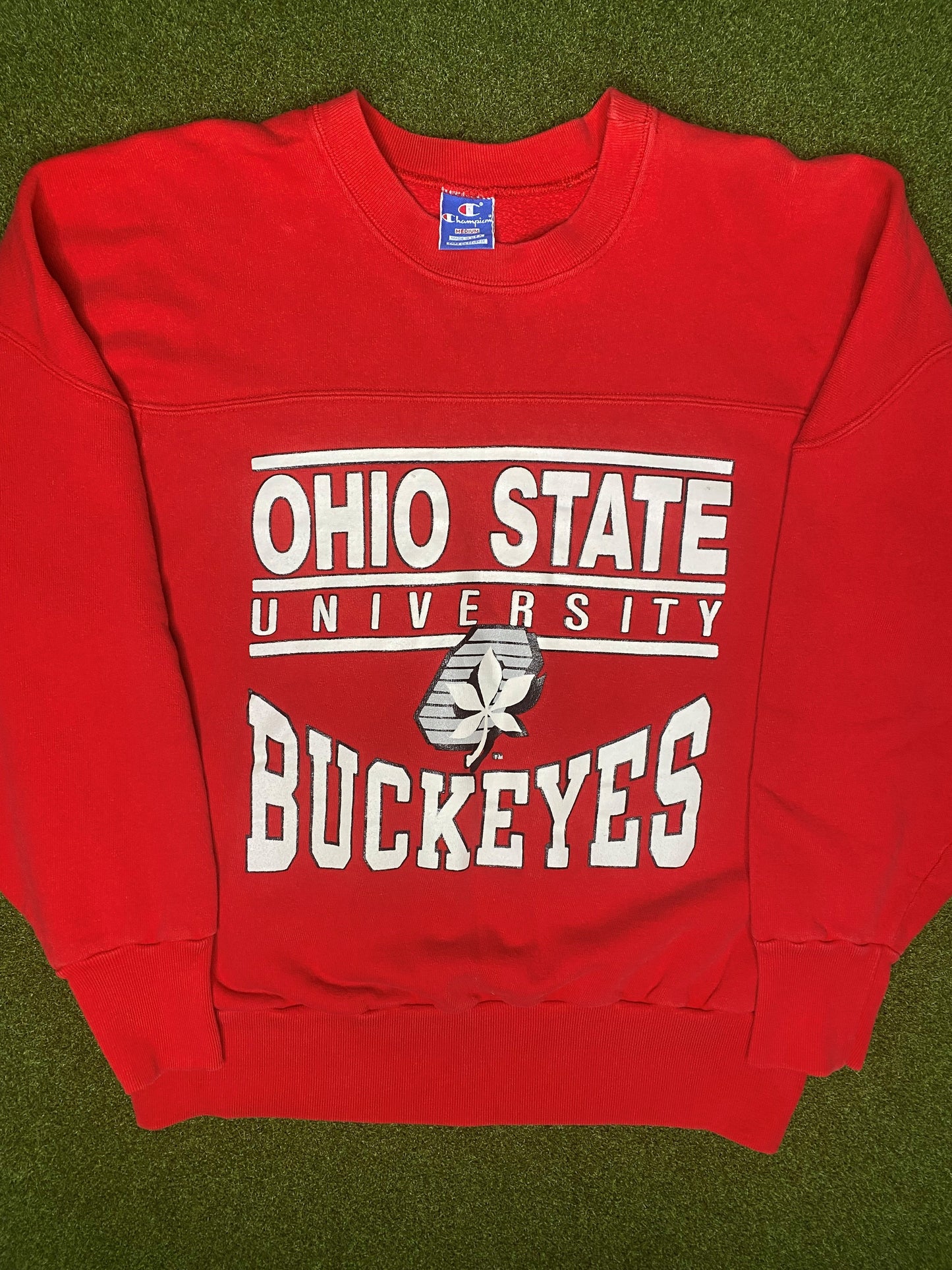 90s Ohio State Buckeyes - Reverse Weave - Vintage College Sweatshirt (Medium)