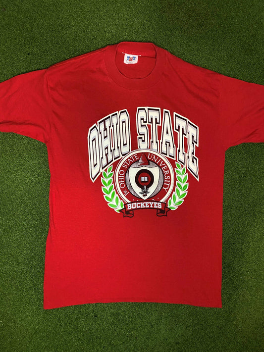 90s Ohio State Buckeyes - Vintage University Tee Shirt (Large)