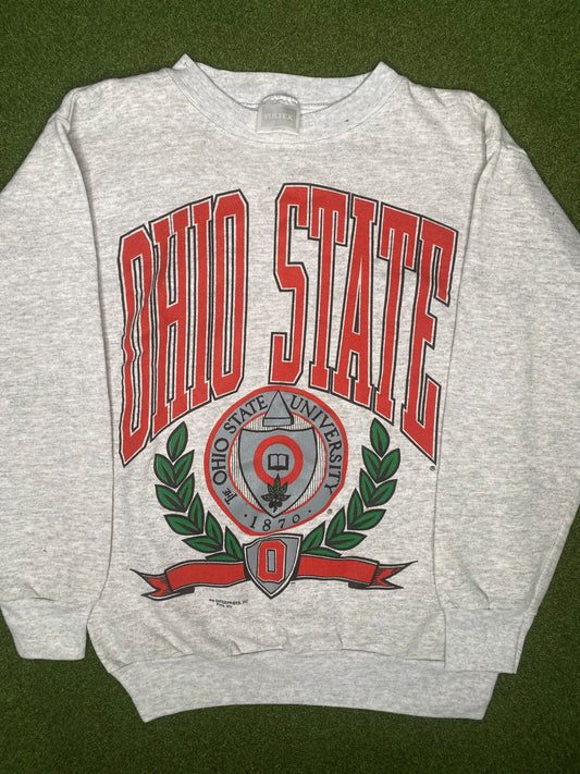 90s Ohio State Buckeyes - Vintage University Sweatshirt (Medium)
