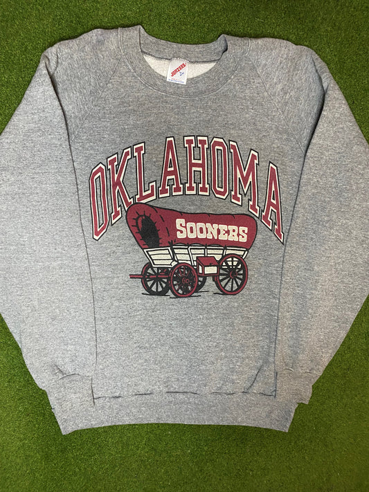 90s Oklahoma Sooners - Vintage College Sweatshirt (Large) Gametime Vintage