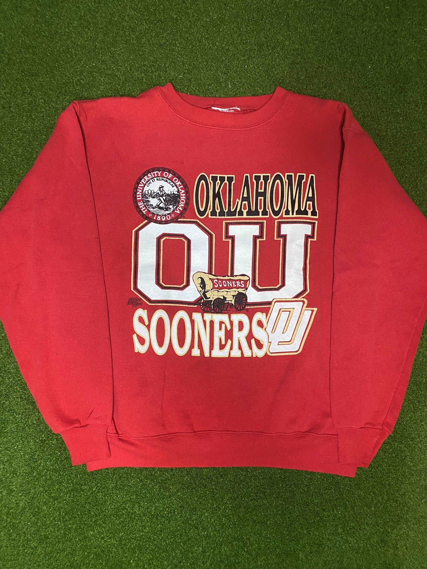 90s Oklahoma Sooners - Vintage College Crewneck (Medium)