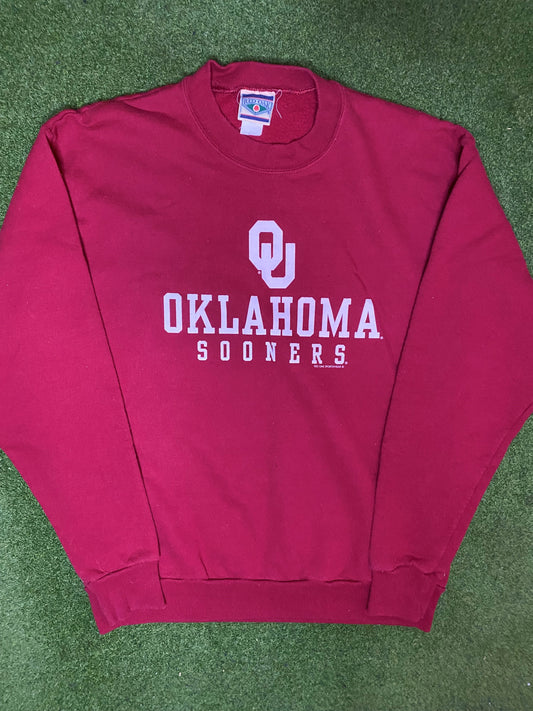 90s Oklahoma Sooners - Vintage College Sweatshirt (Medium)