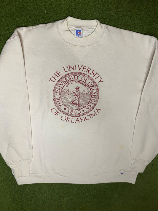 80s Oklahoma Sooners - Vintage University Sweatshirt (Large) Gametime Vintage