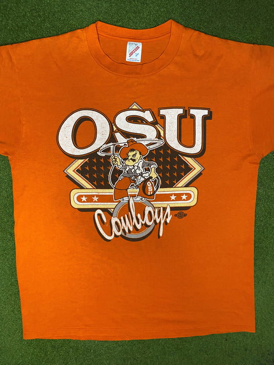 90s Oklahoma State Cowboys - Vintage College T Shirt (Large) - Gametime Vintage