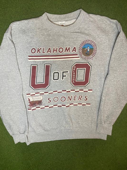 90s Oklahoma Sooners - Vintage University Sweatshirt (Large) Gametime Vintage