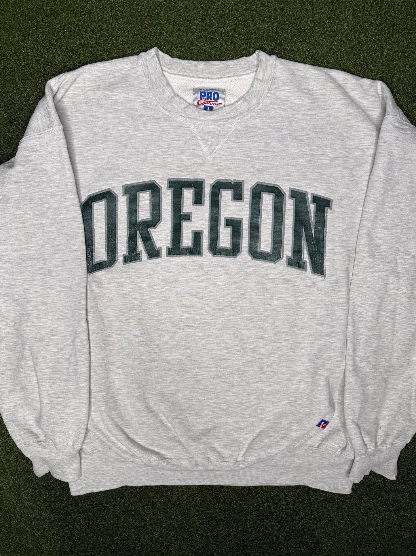 90s Oregon Ducks - Heavyweight - Vintage College Crewneck Sweatshirt (XL)