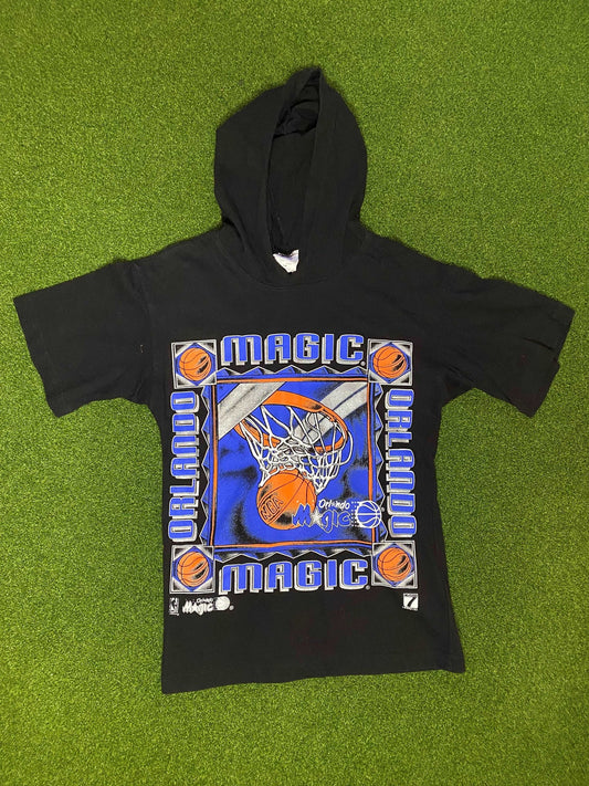 90s Orlando Magic - Vintage NBA Hoodie Tee Shirt (Small)
