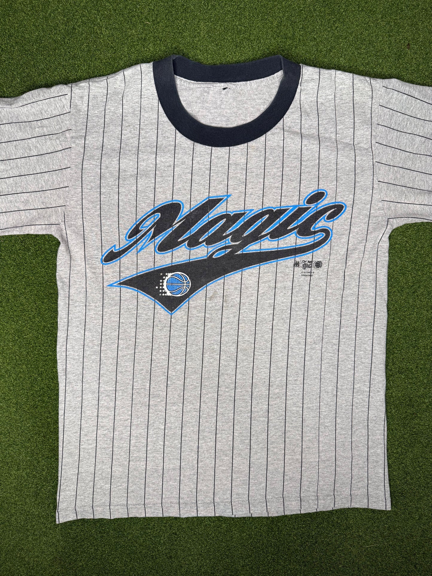 90s Orlando Magic - Pinstriped - Vintage NBA T Shirt (Large)