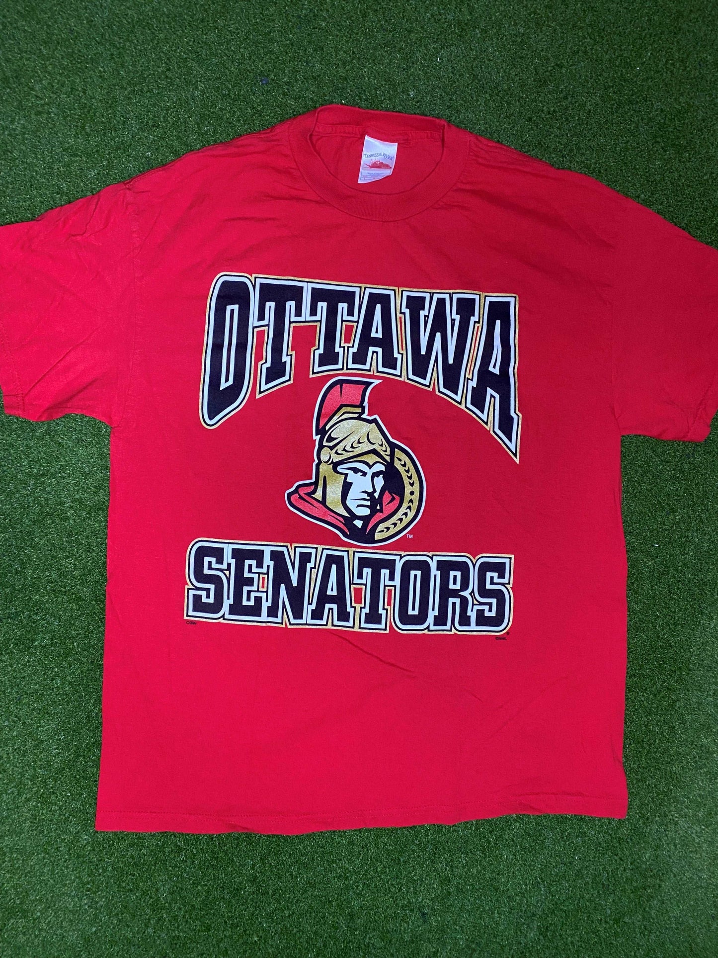 90s Ottawa Senators - Big Logo - Vintage NHL Tee Shirt (Large)