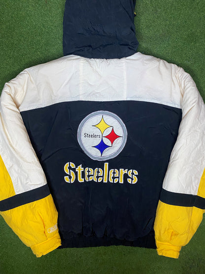 90s Pittsburgh Steelers - Vintage NFL Winter Jacket (Large)