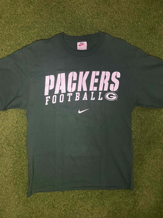 90s Green Bay Packers - Nike - Vintage NFL Tee Shirt (Medium)