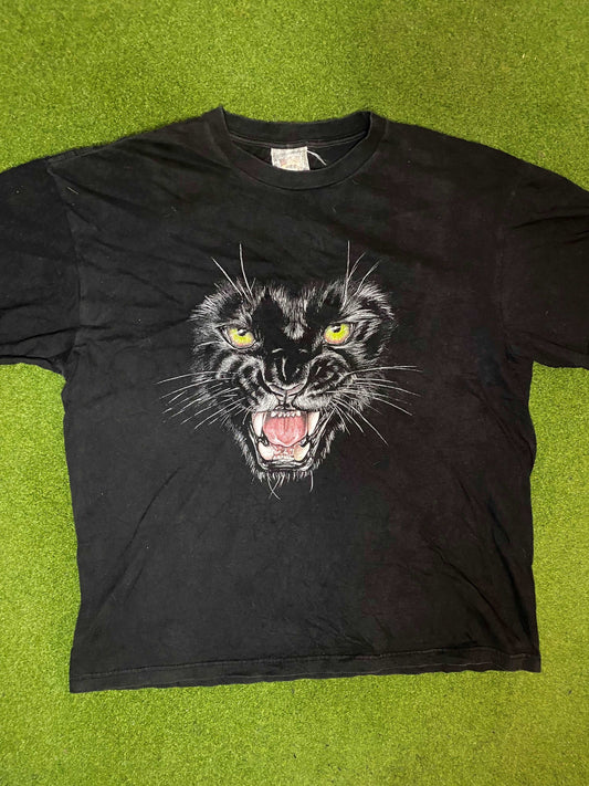 90s Panther Big Face - Vintage Animal Shirt (XL) Gametime Vintage