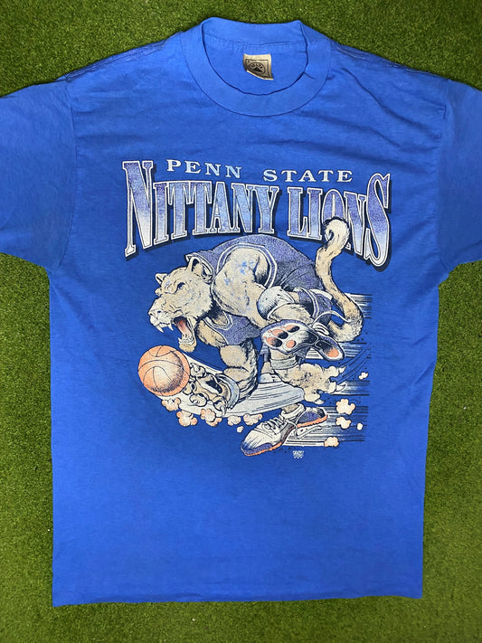 90s Penn State Nittany Lions - Vintage College Basketball T-Shirt (Large)