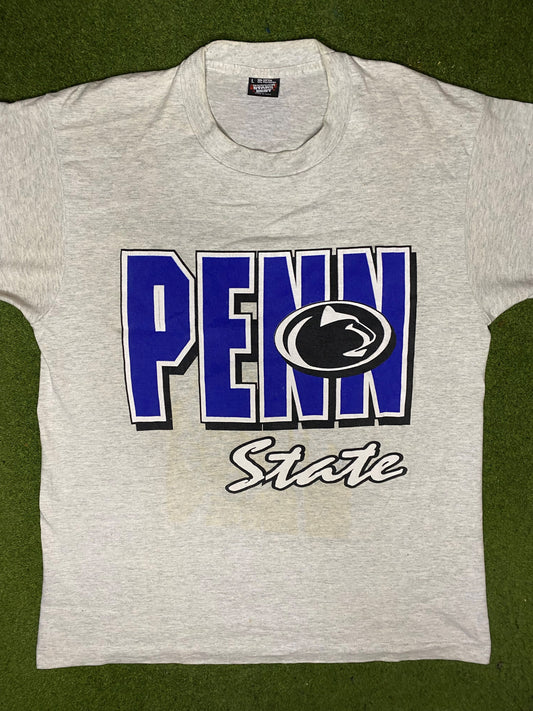 90s Penn State Nittany Lions - Vintage College T Shirt (Large) - Gametime Vintage