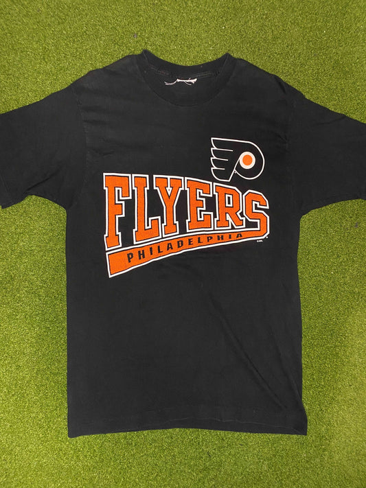 90s Philadelphia Flyers - Big Logo - Vintage NHL Tee Shirt (Large)