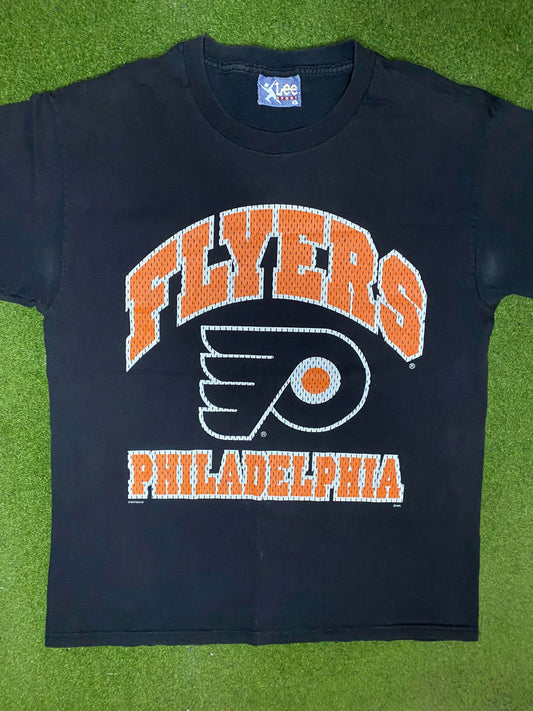 90s Philadelphia Flyers - Vintage NHL T-Shirt (Large) 