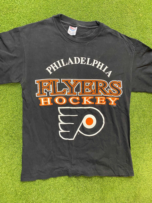 90s Philadelphia Flyers - Vintage NHL T-Shirt (Medium) Gametime Vintage