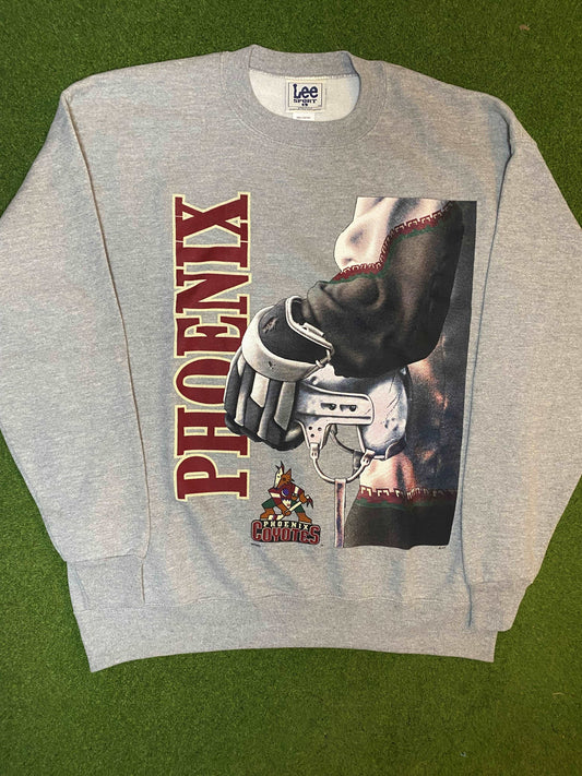 90s Phoenix Coyotes - Vintage NHL Crewneck Sweatshirt (Large)