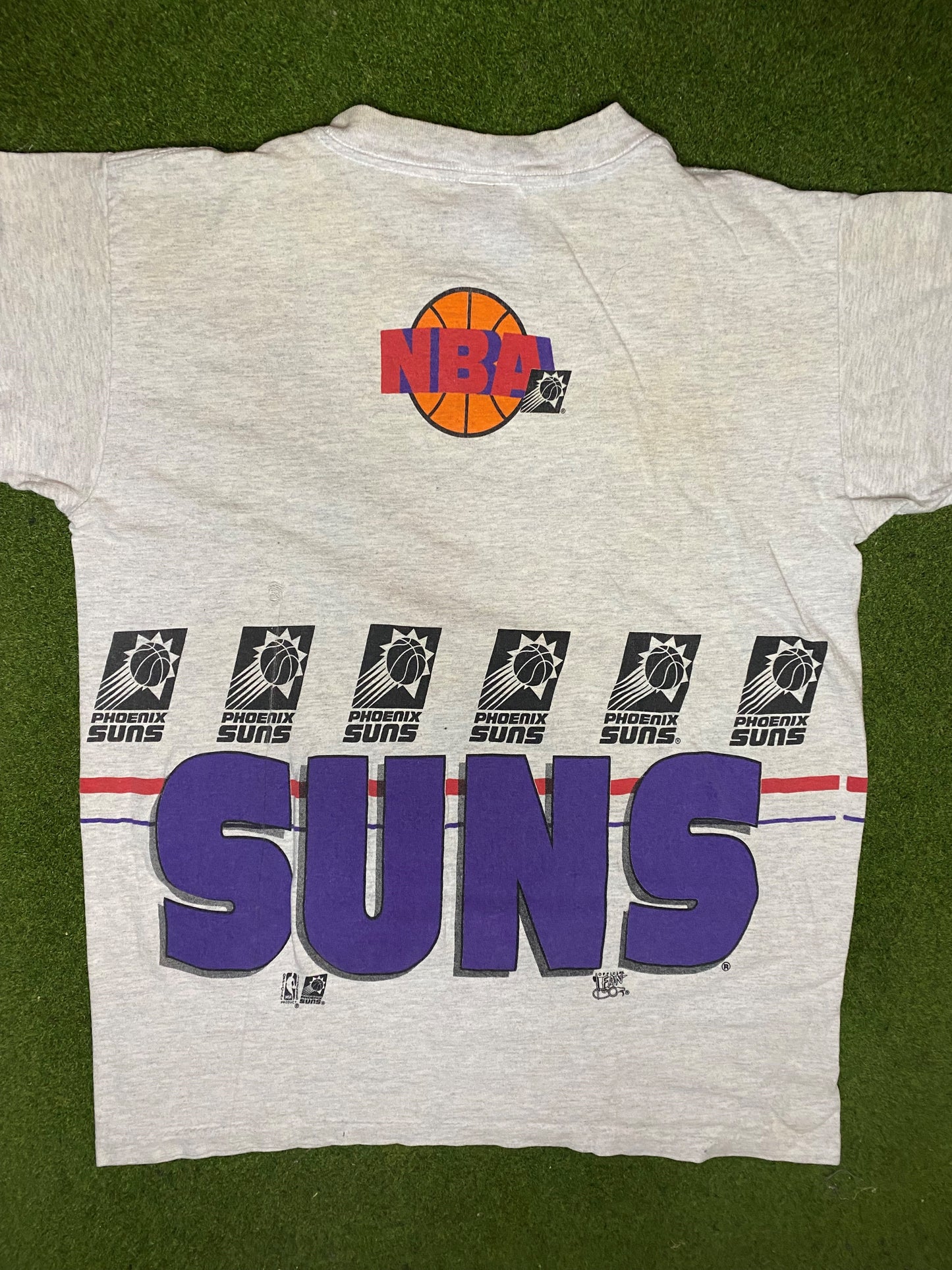 90s Phoenix Suns - All Over Print - Vintage NBA T-Shirt (Medium) 