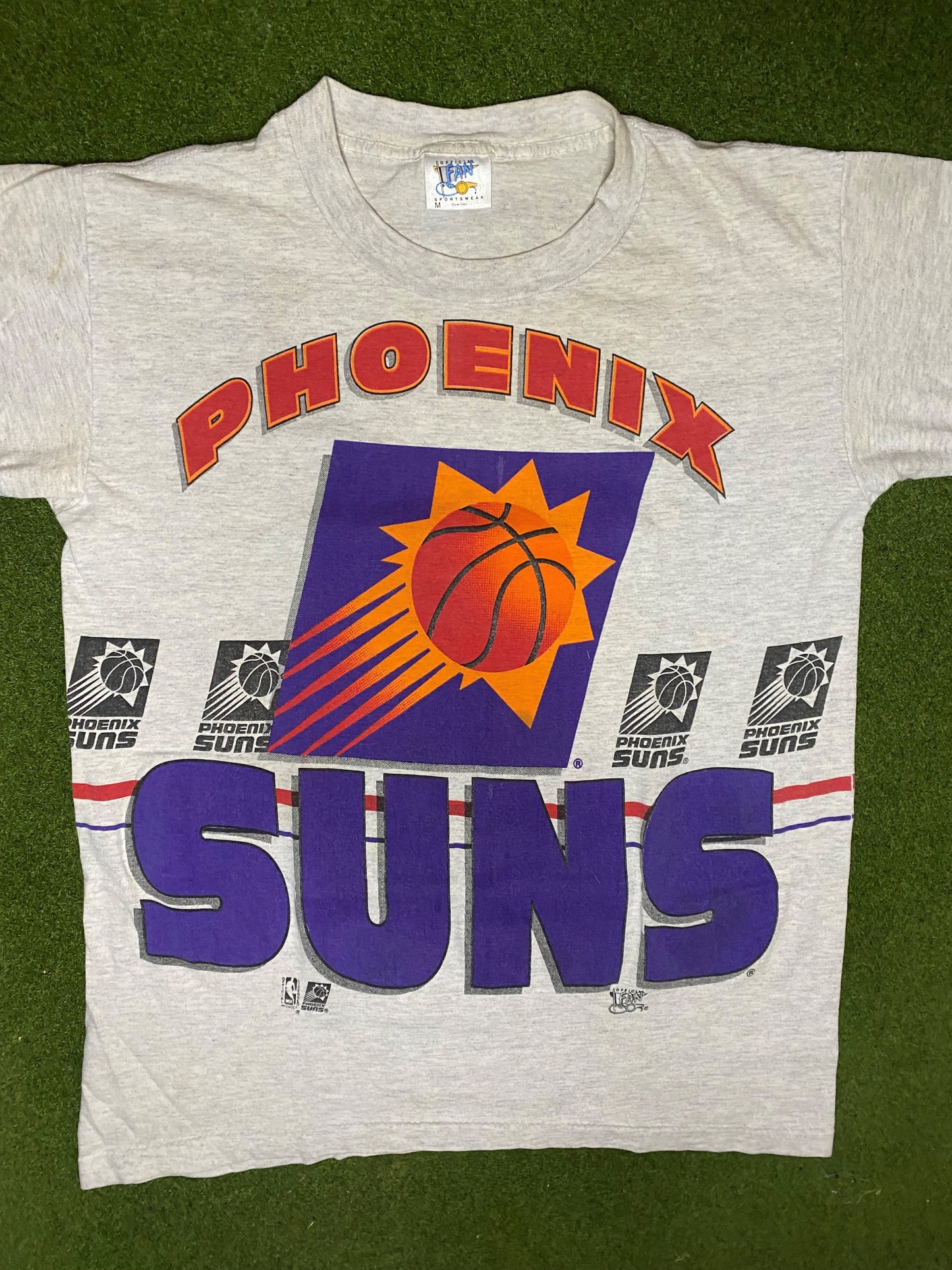 90s Phoenix Suns - All Over Print - Vintage NBA T-Shirt (Medium) 