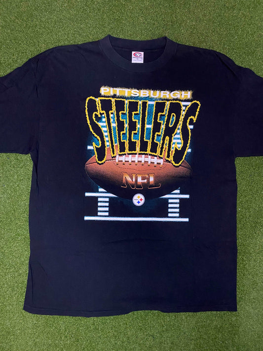 90s Pittsburgh Steelers - Vintage NFL Tee Shirt (XL) Gametime Vintage