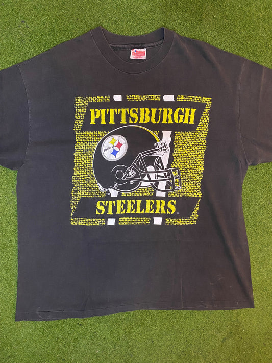 90s Pittsburgh Steelers - Vintage NFL T-Shirt (2XL) Gametime Vintage