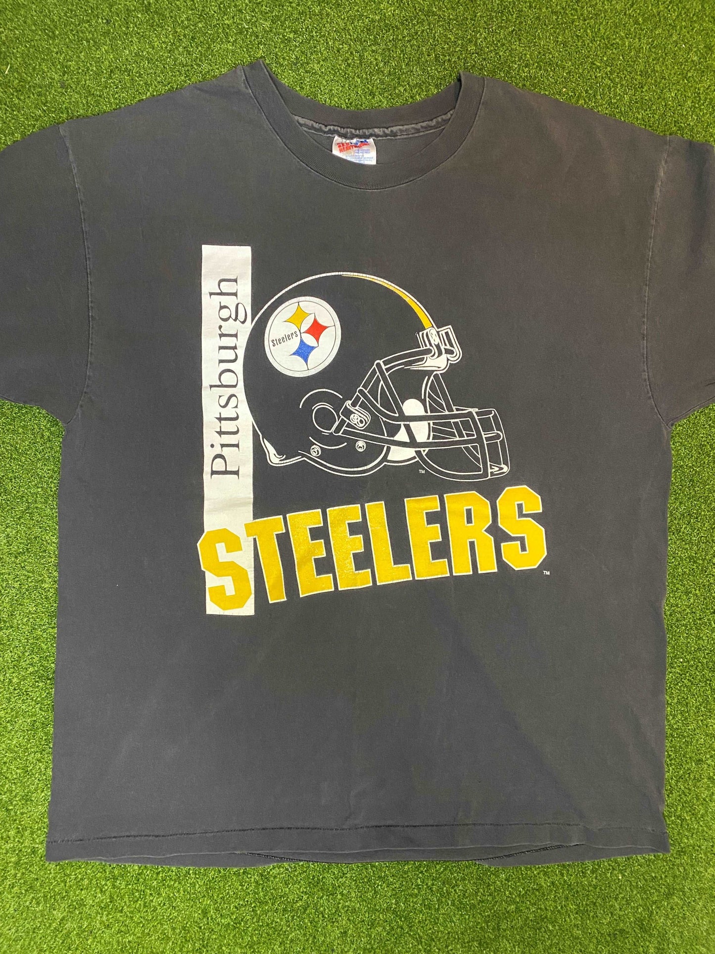 90s Pittsburgh Steelers - Big Logo - Vintage NFL Tee Shirt (XL)