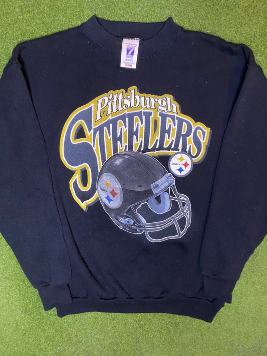 90s Pittsburgh Steelers - Vintage NFL Sweatshirt (Medium) Gametime Vintage