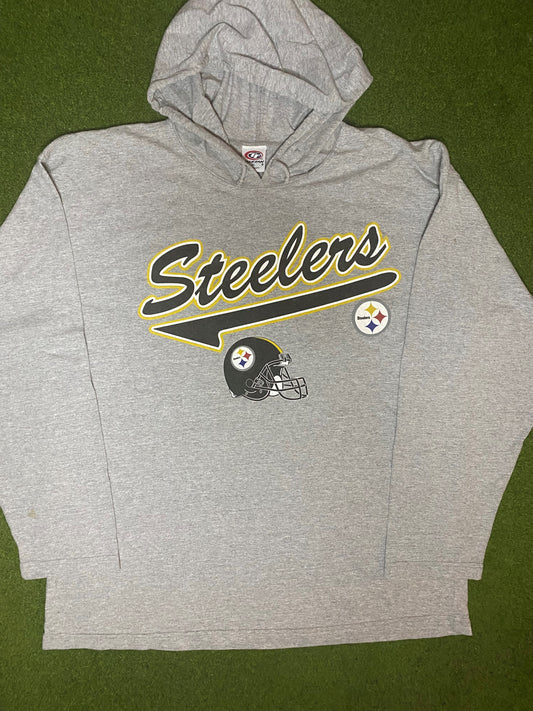 90s Pittsburgh Steelers - Vintage NFL Hoodie (XL) Gametime Vintage