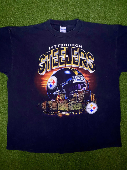 90s Pittsburgh Steelers - Vintage NFL T Shirt (XL)