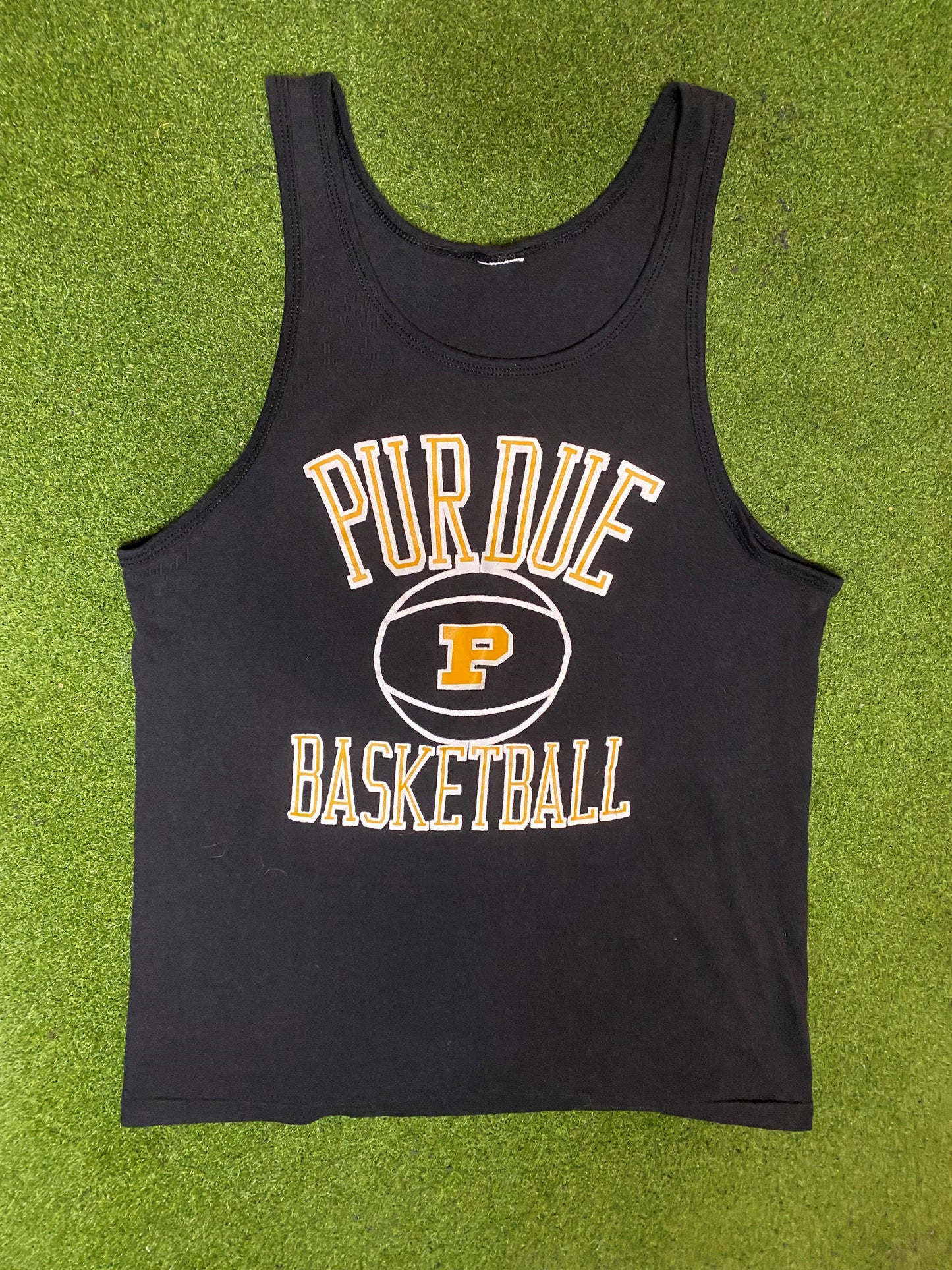 90s Purdue Boilermakers - Vintage College Basketball Tank (Small)