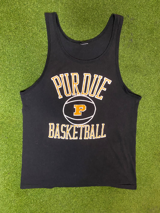 90s Purdue Boilermakers - Vintage College Basketball Tank (Small) 