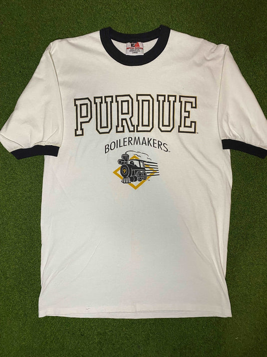 90s Purdue Boilermakers - Vintage College Tee Shirt (Large)