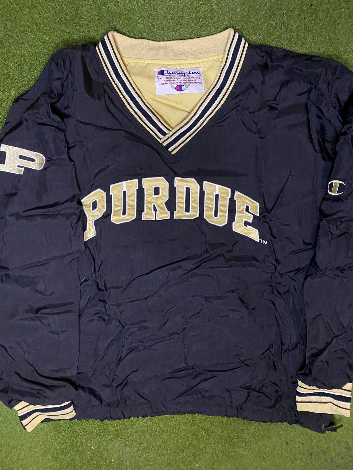 90s Purdue Boilermakers - Vintage College Pullover (2XL) - Gametime Vintage