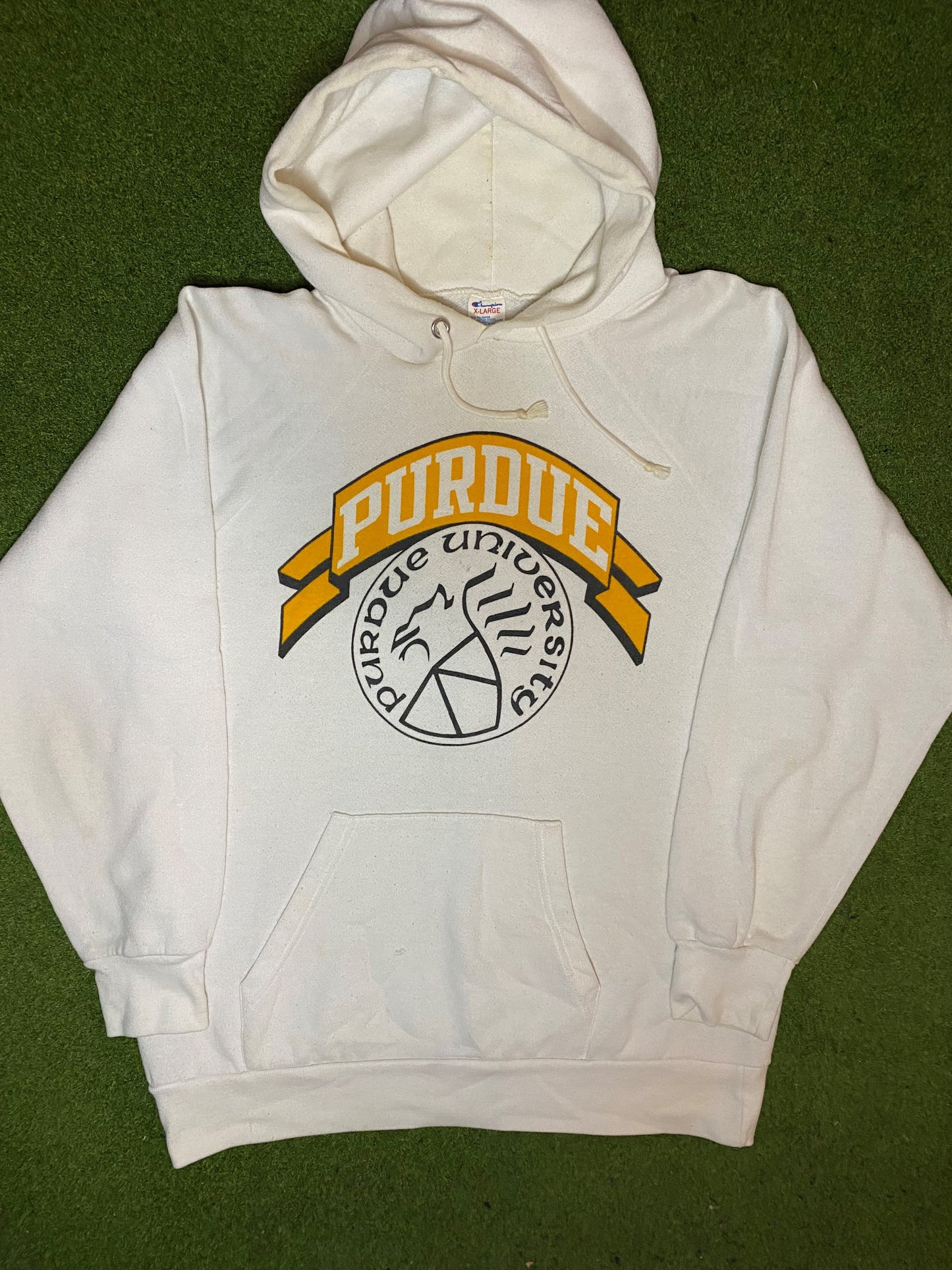 80s Purdue Boilermakers - Vintage College Hoodie (XL)