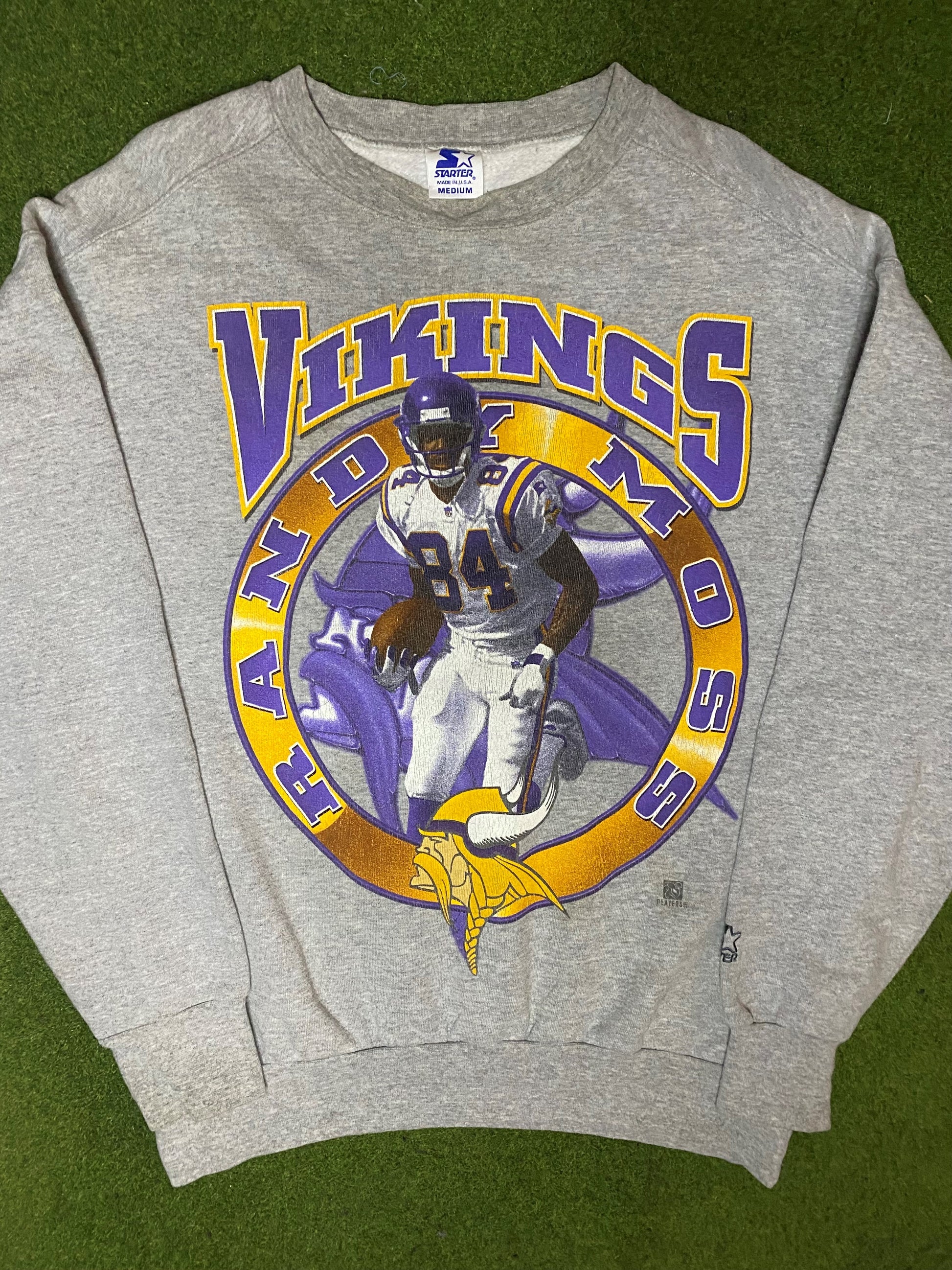 90s Minnesota Vikings - Randy Moss - Vintage NFL Player Sweatshirt (Medium)