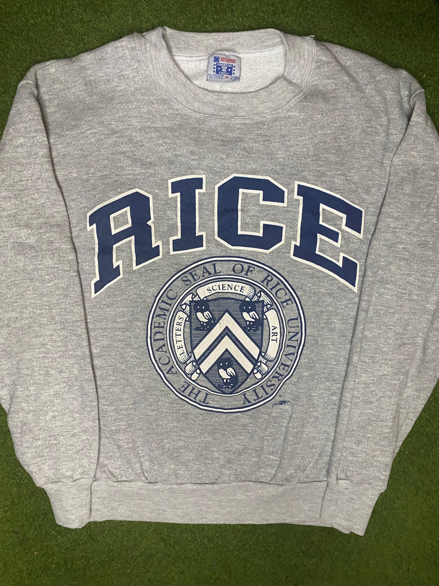 1989 Rice Owls - Vintage University Sweatshirt (Medium)