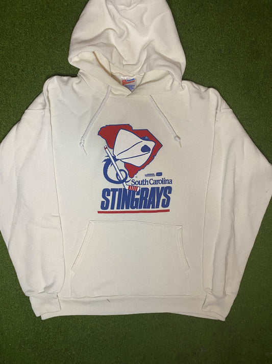 90s South Carolina Stingrays - Vintage ECHL Hoodie (Large) Gametime Vintage