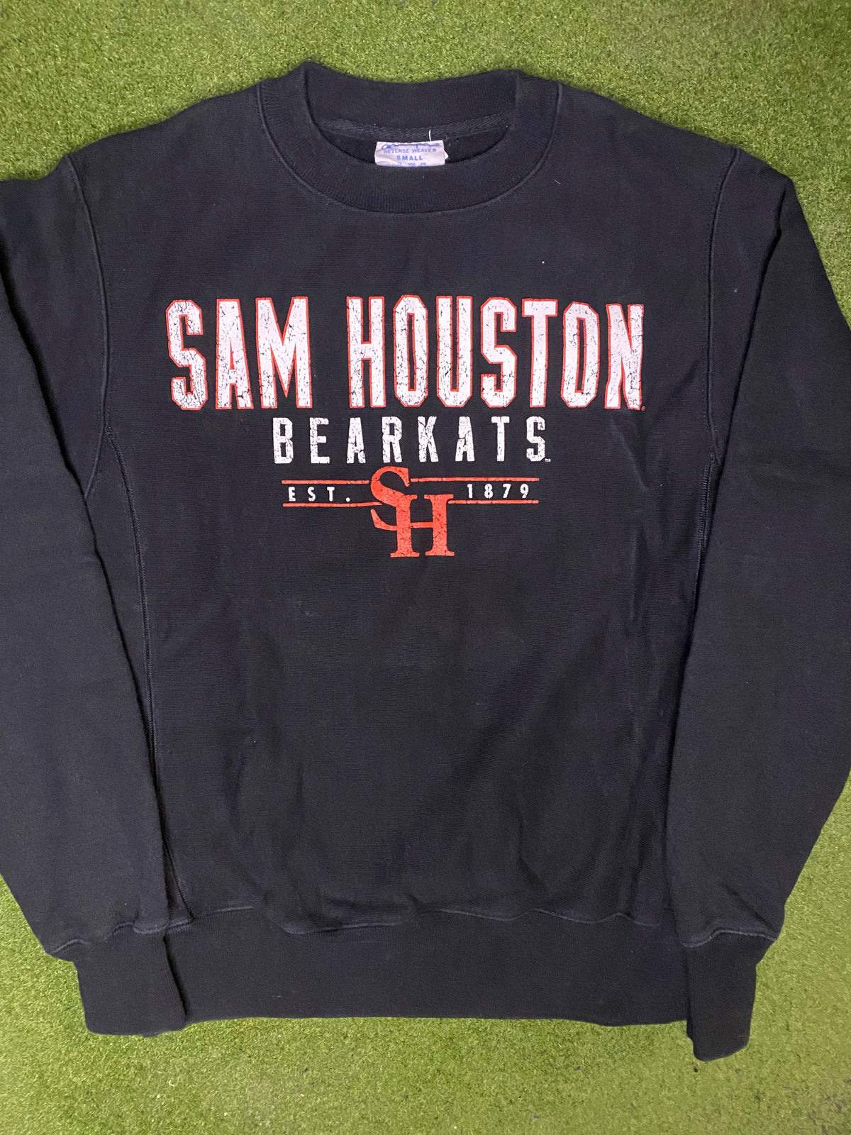 90s Sam Houston Bearkats - Reverse Weave - Vintage College Sweatshirt (Small) - Gametime Vintage