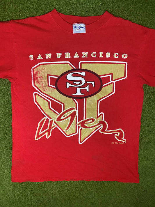 90s San Francisco 49ers - Vintage NFL T-Shirt (Large) Gametime Vintage