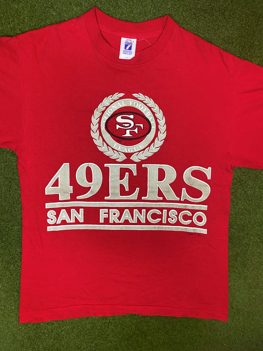 90s San Francisco 49ers - Vintage NFL T-Shirt (Medium) Gametime Vintage