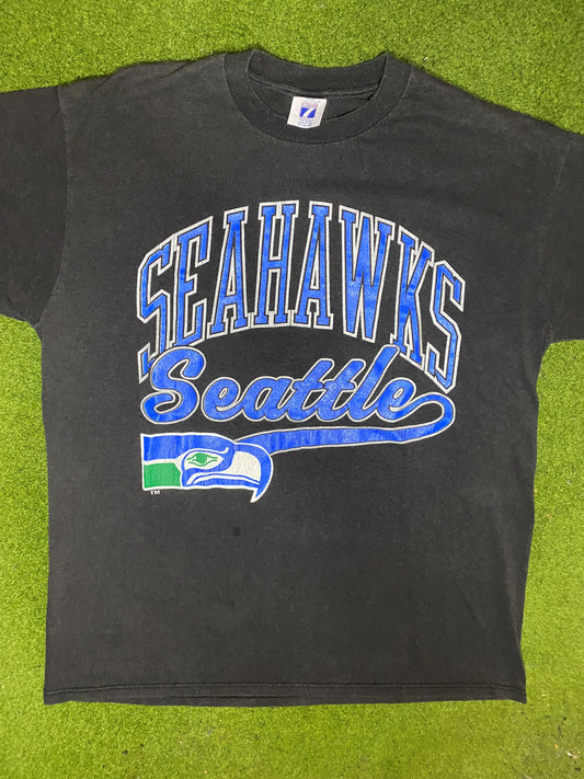 90s Seattle Seahawks - Vintage NFL T-Shirt (XL) Gametime Vintage