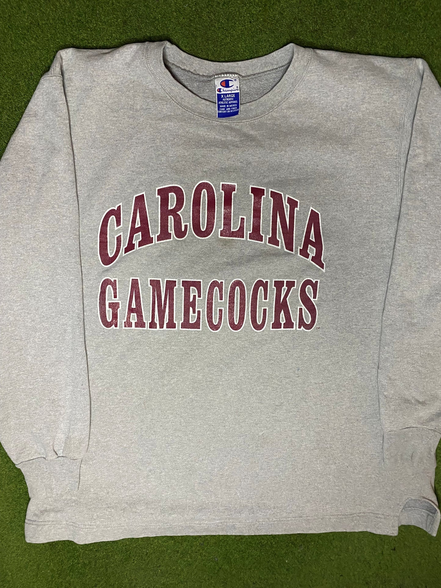 90s South Carolina Gamecocks - Reverse Weave - Vintage College Sweatshirt (XL) Gametime Vintage